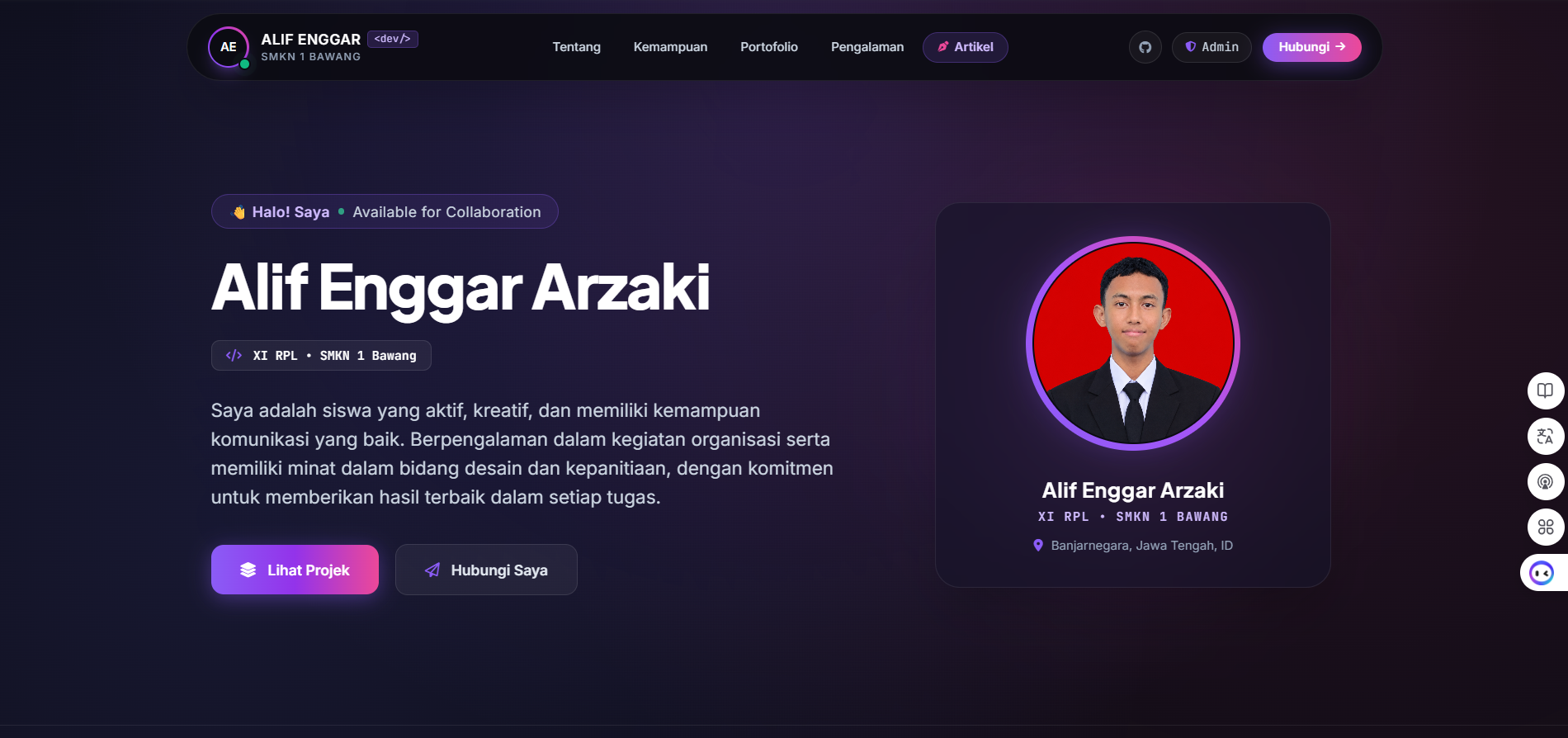 Web Portofolio CV Alif Enggar || PKWU