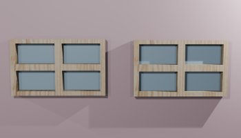 3 DIMENSI MODEL DUA JENDELA PERSEGI