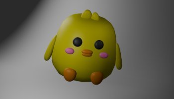 3D Anak Ayam Lucu Simple