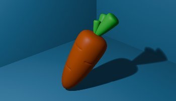 3D Blender Bentuk Sayur Wortel Orange