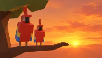 3D Burung Minecraft untuk Aset Game AR Edukasi
