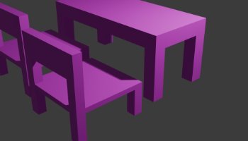 3d kursi dan meja