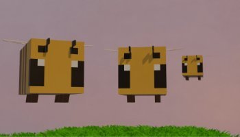 3D Lebah Minecraft untuk Game AR Edukasi