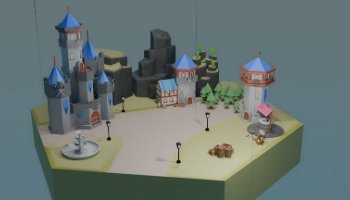 3D Low Poly Castle