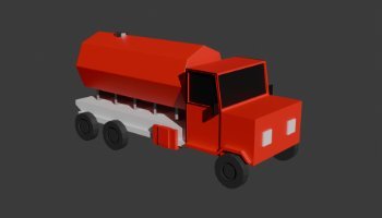 3D Model Fuel Truck Low Poly