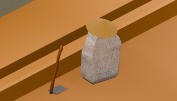 3D Prasasti Sojomerto (Included cangkul and caping)