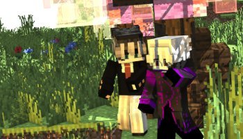 3D Render Minecraft Duo Explorer