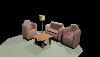 3D sofa lampu meja cahaya