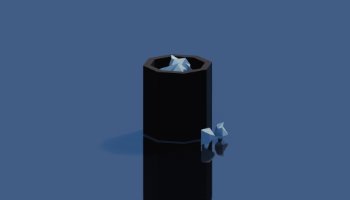 3D Tempat Sampah Hitam Modern