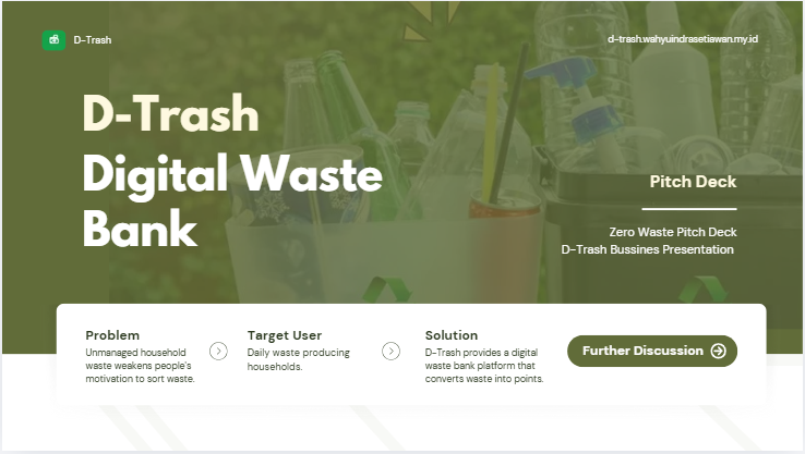 Pitch Deck Presentation D-Trash : Digital Waste Bank