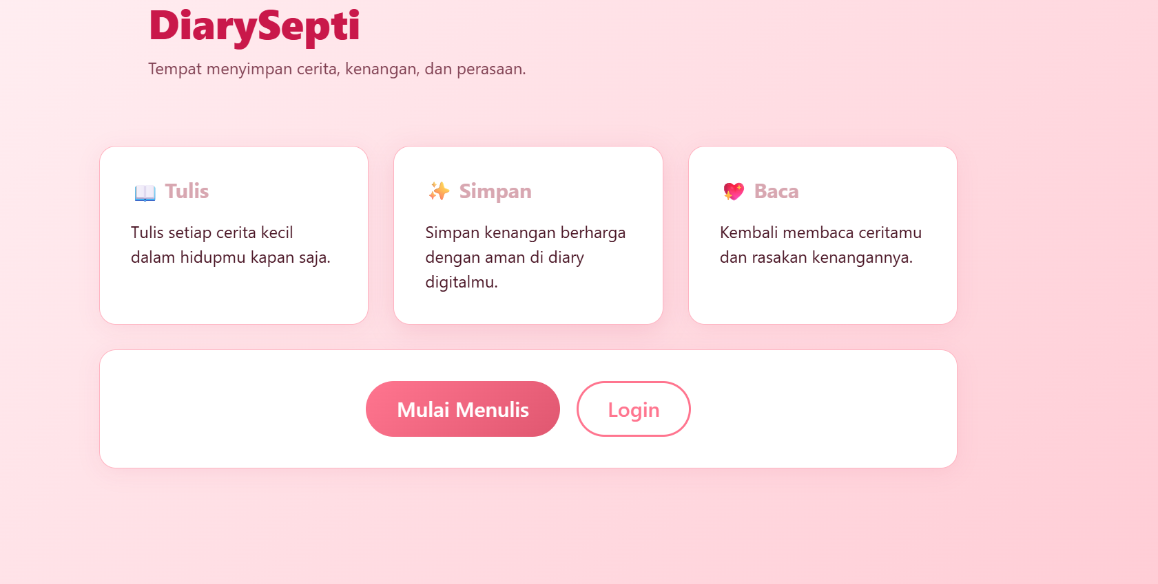 Tugas Website Catatan Diary Septi