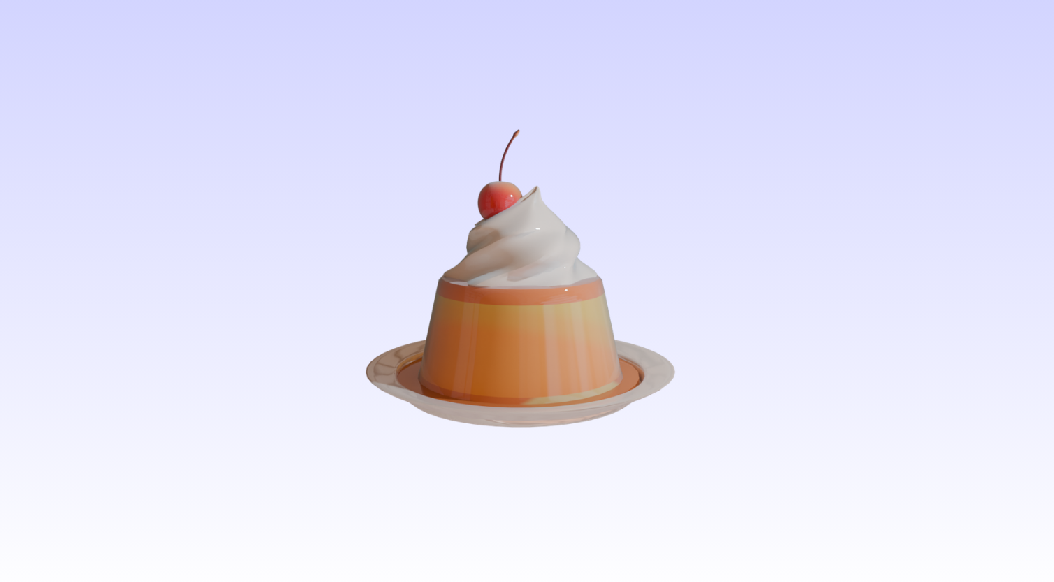 3D Caramel Pudding - Blender