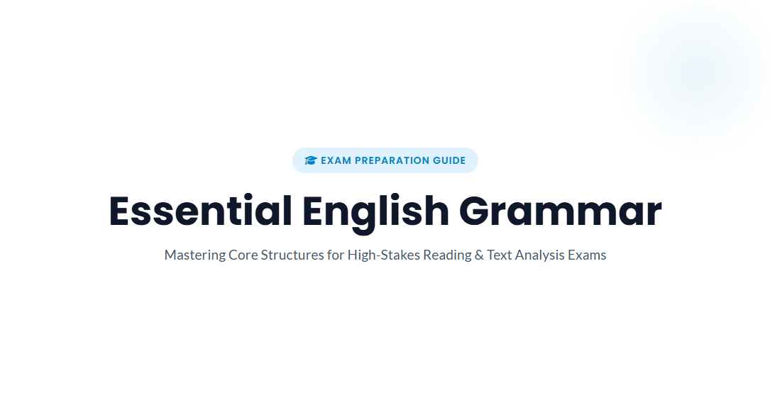 Essential Grammar for Exam Success