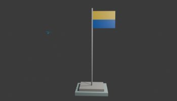Animasi Bendera Ukraina 3D Low Poly