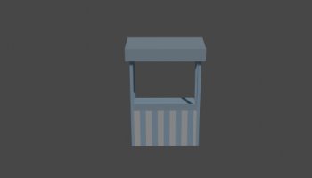3D Booth Kontainer Biru Putih