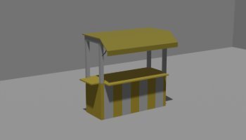3D Booth Kontainer Kuning Putih