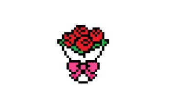 Beautiful Rose Bouquet Pixel Art