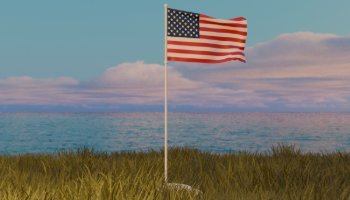 Bendera Amerika Serikat 3D Blender