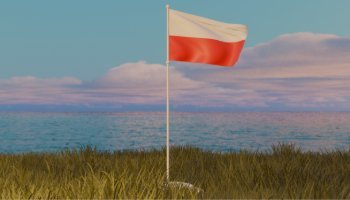 Bendera Polandia simple 3D Blender
