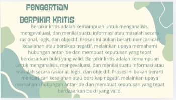 Berpikir Kritis dengan memahami isi surath Ali Im'ran 190-191