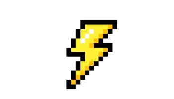 Bright Yellow Lightning Pixel Art