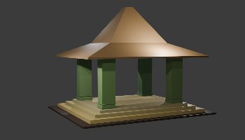 Brown - Green Joglo 3d