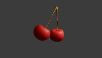 Buah Cherry 3D Low Poly #2