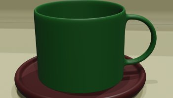 Cangkir Hijau 3D menggunakan Blender
