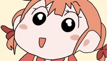 Cheerful orange haired anime girl