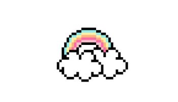 Colorful Rainbow Pixel Art Design