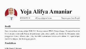 Curriculum Vitae Yoja Alifya Amaniar