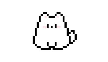 Cute Chubby Cat Pixel Art