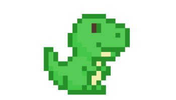 Cute Green Dinosaur Pixel Art
