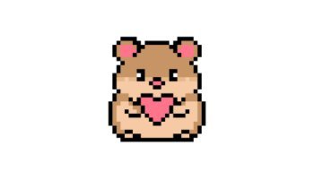 Cute Hamster Hugging Lovely Heart