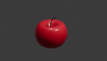 desain 3d buah apel blender