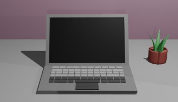 Desain 3D - Laptop Warna Abu Abu