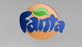 Desain 3D - Logo Fanta