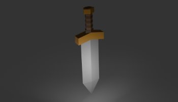 Desain 3D Pedang Low Poly