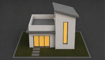 Desain 3D Rumah Blender Modern Minimalis