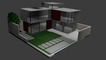 Desain 3D Rumah Tingkat Simple