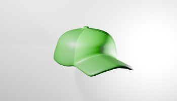Desain 3D Topi Baseball Hijau