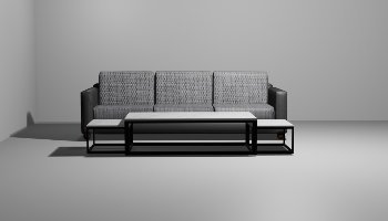Desain 3D Sofa Abu-abu Minimalis