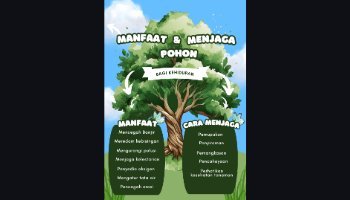 Desain Infografis Manfaat dan Perawatan Pohon