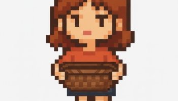 Desain Karakter Perempuan Keranjang Game 2D