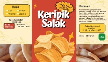 Desain Label Kemasan Keripik Salak