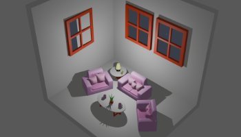 Desain Living Room 3D - Blender