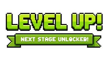 Desain Pixel Art Level Up untuk Game
