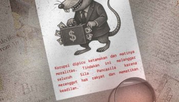 Desain Poster Korupsi - Pelanggaran Pancasila