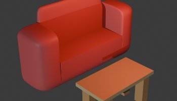 Desain sofa dan meja - blender