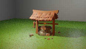 DESAIN SUMUR 3D LOW POLY
